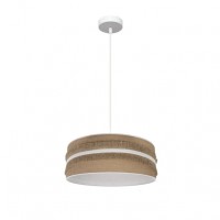Distribuidor - Lâmpadas Diversas | Colgantes Moderno | COLGANTE NATALIA 1XE27 BLANCO/SACO-BLANCO REGX40X40 CM Ref: 188594001